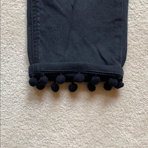 Current/Elliot The Cropped Straight Pom Pom jeans